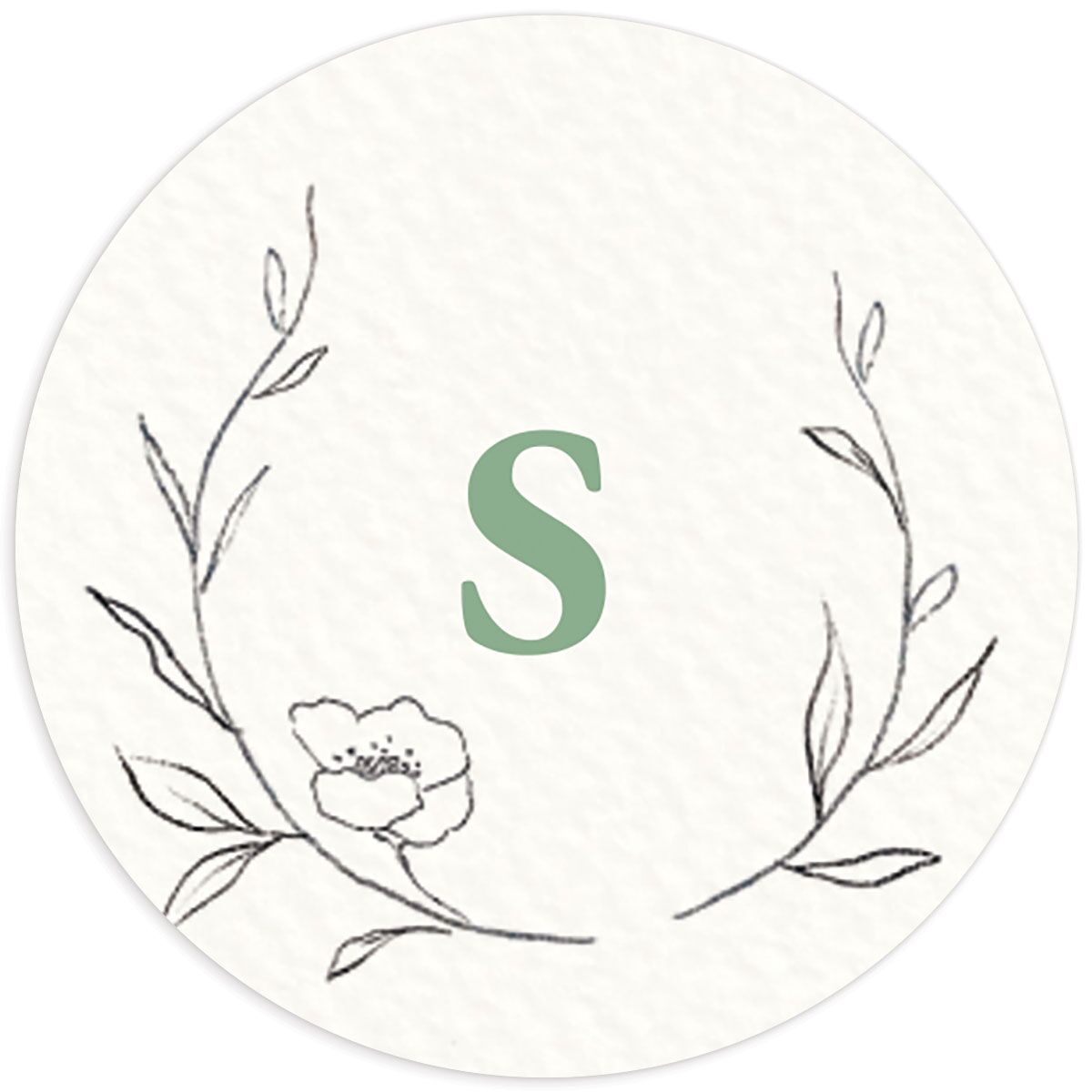 Graceful Botanical Wedding Stickers front