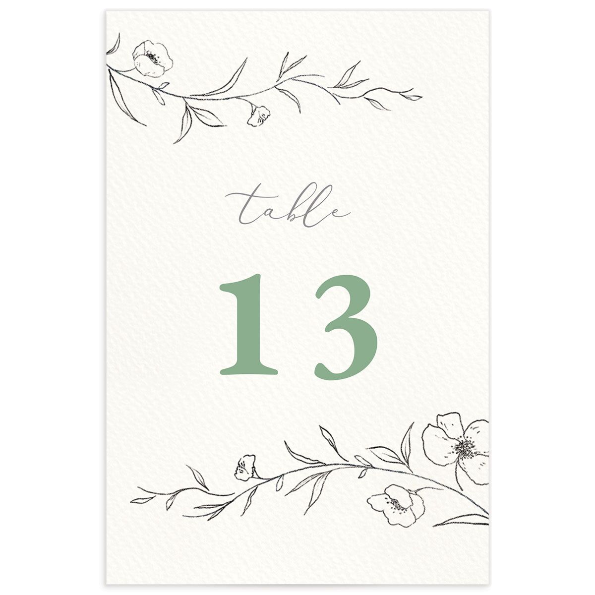 Graceful Botanical Table Numbers front