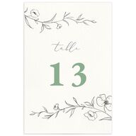 Graceful Botanical Table Numbers Sea Foam Signature