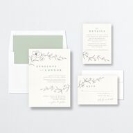 Graceful Botanical Wedding Invitations Sea Foam Signature No Standard
