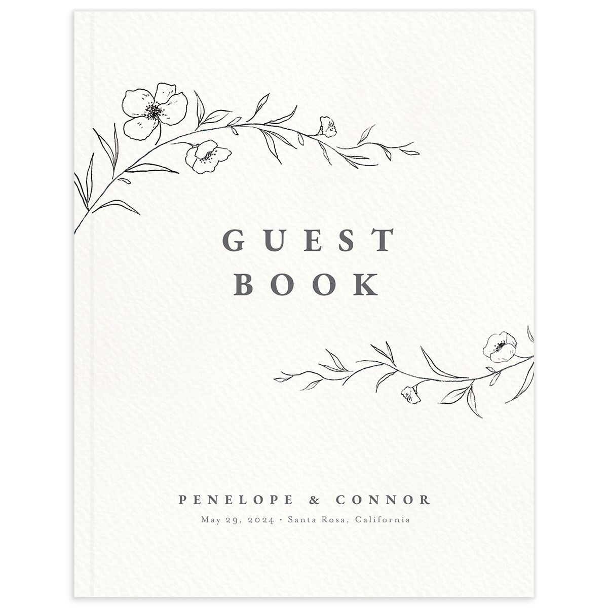 Minimalist Branches Wedding Guest Book