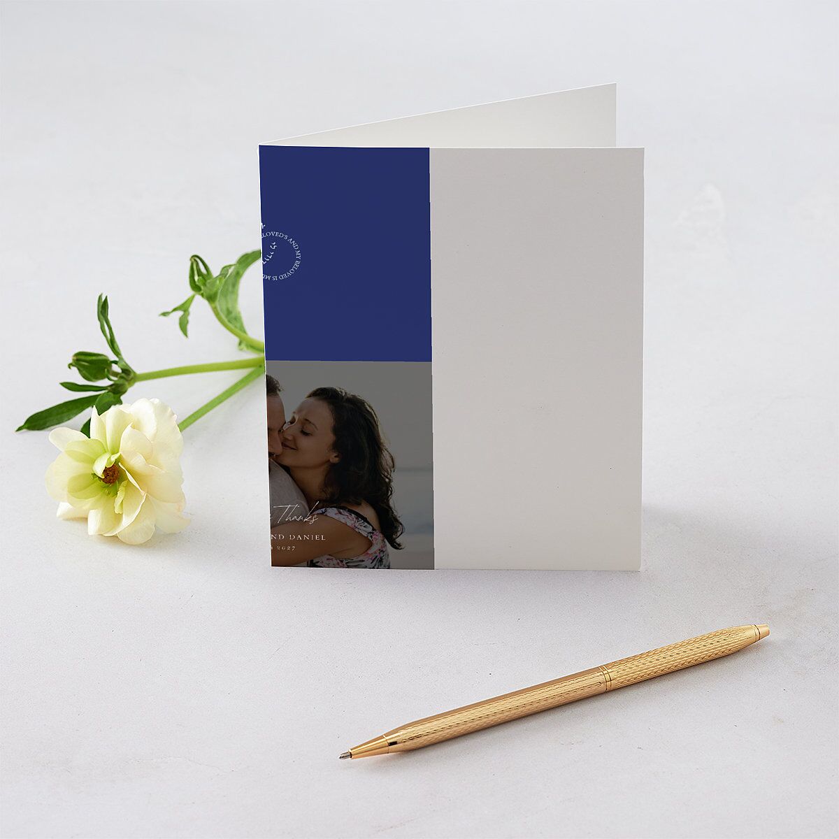 Jewish Rings Thank You Cards Pure White