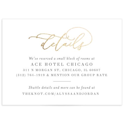 Romantic Calligraphy Foil Wedding Enclosure Cards - 