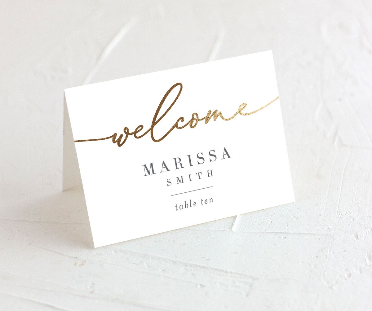 Romantic Calligraphy Foil Place Cards front