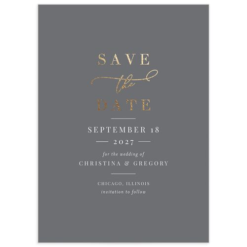 Romantic Calligraphy Foil Save The Date Cards