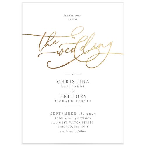 Romantic Calligraphy Foil Wedding Invitations