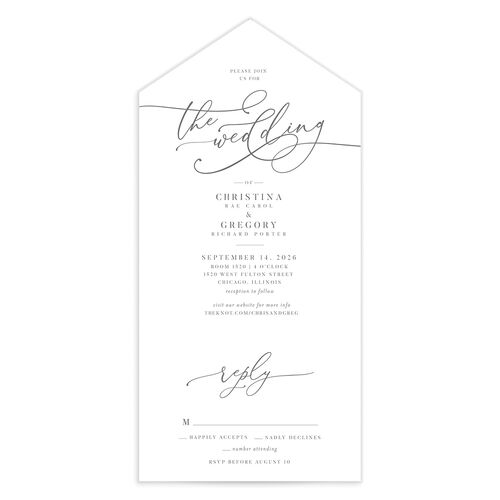 Romantic Calligraphy All-in-One Wedding Invitations