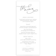 Romantic Calligraphy Menus Silver Signature