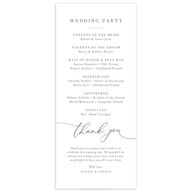 Romantic Calligraphy Wedding Programs Silver Signature