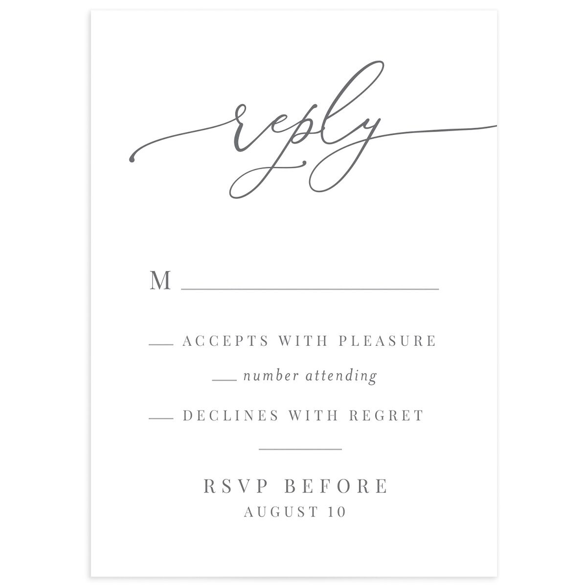 Romantic Calligraphy Wedding Response Cards