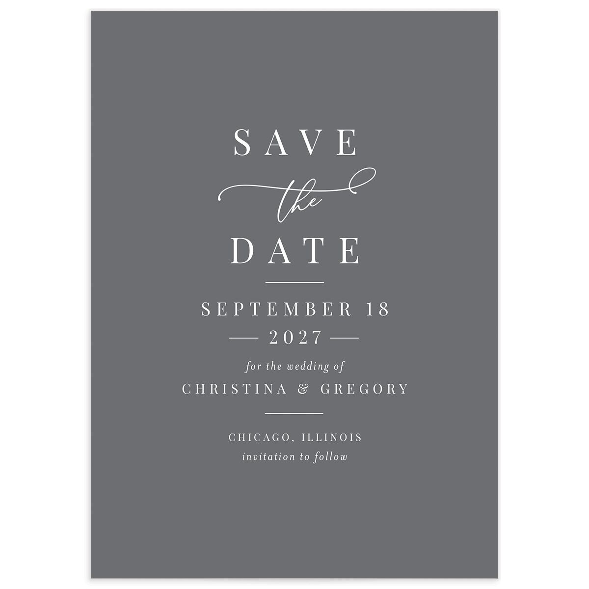 Romantic Calligraphy Save The Date Cards