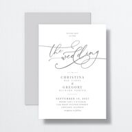 Romantic Calligraphy Wedding Invitations Silver Signature No Standard