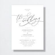Romantic Calligraphy Wedding Invitations Silver Signature No Standard