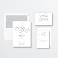 Romantic Calligraphy Wedding Invitations Silver Signature No Standard