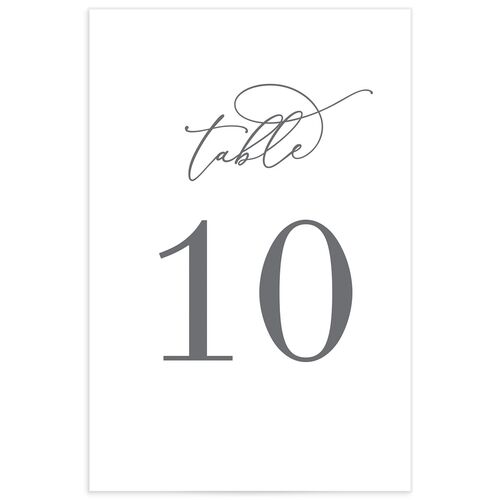 Elegant Calligraphy Table Numbers - Grey