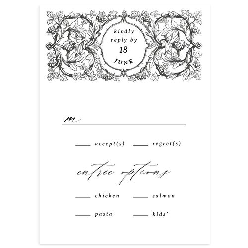 Vintage Toile Wedding Response Cards Midnight Signature Standard