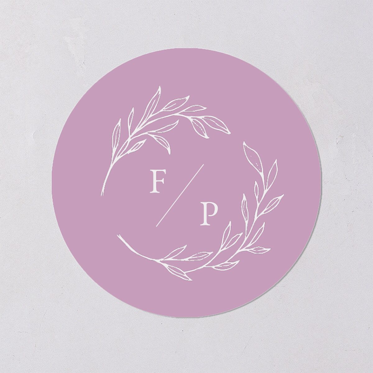 Delicate Lilac Wedding Stickers Amethyst Circle