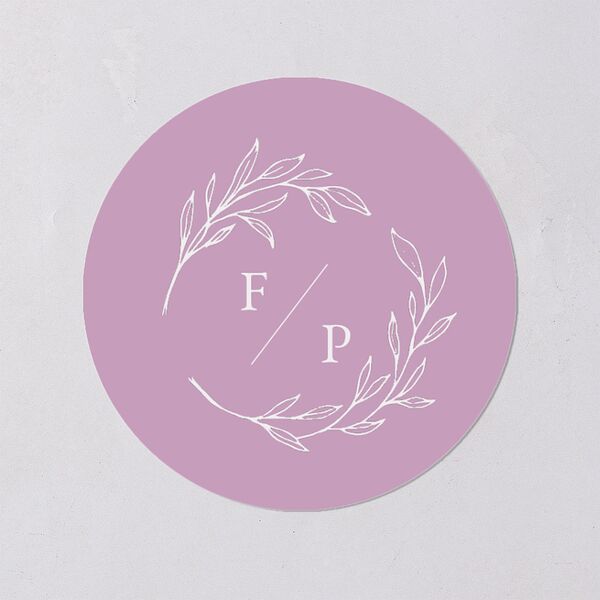 Delicate Lilac Wedding Stickers Amethyst Circle