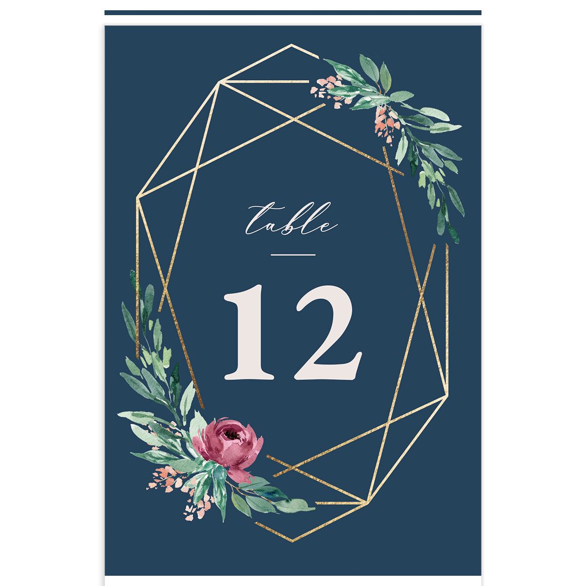 Gilded Botanical Foil Table Numbers Gold Moody Blue Signature