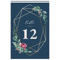 Gilded Botanical Foil Table Numbers Gold Moody Blue Signature