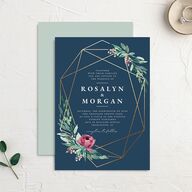 Gilded Botanical Foil Wedding Invitations Gold Moody Blue Signature No