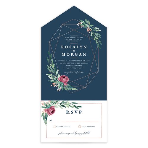 Gilded Botanical All-in-One Wedding Invitations
