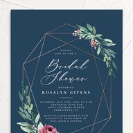 Gilded Botanical Bridal Shower invitations Moody Blue Signature