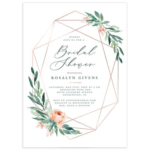 Gilded Botanical Bridal Shower invitations - 