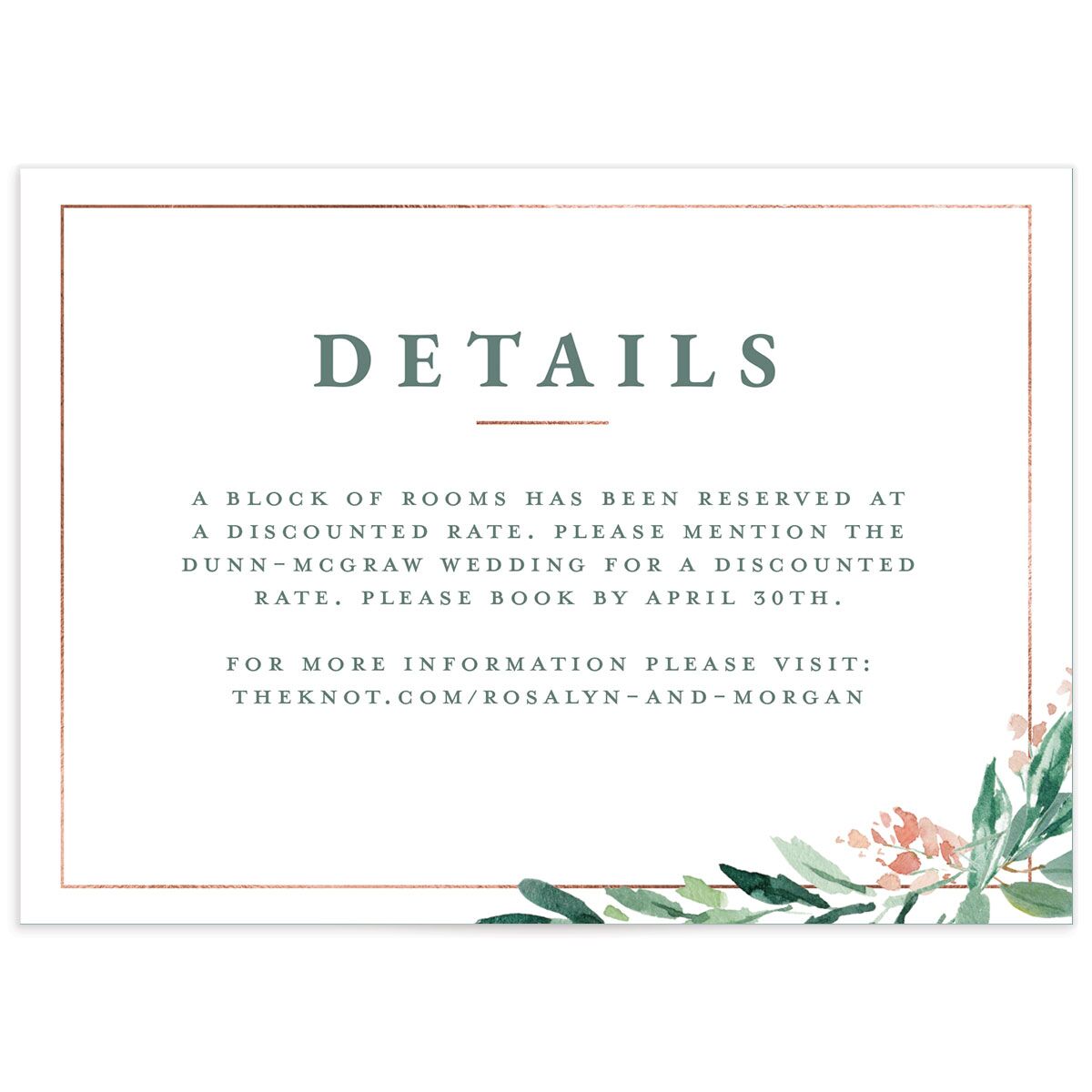 Gilded Botanical Enclosure Cards