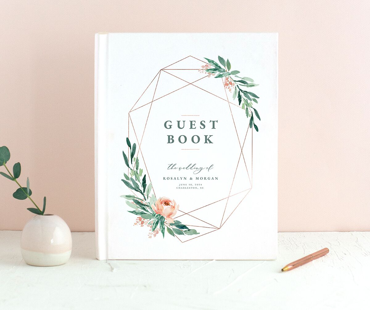 Gilded Botanical Wedding Guest Book front