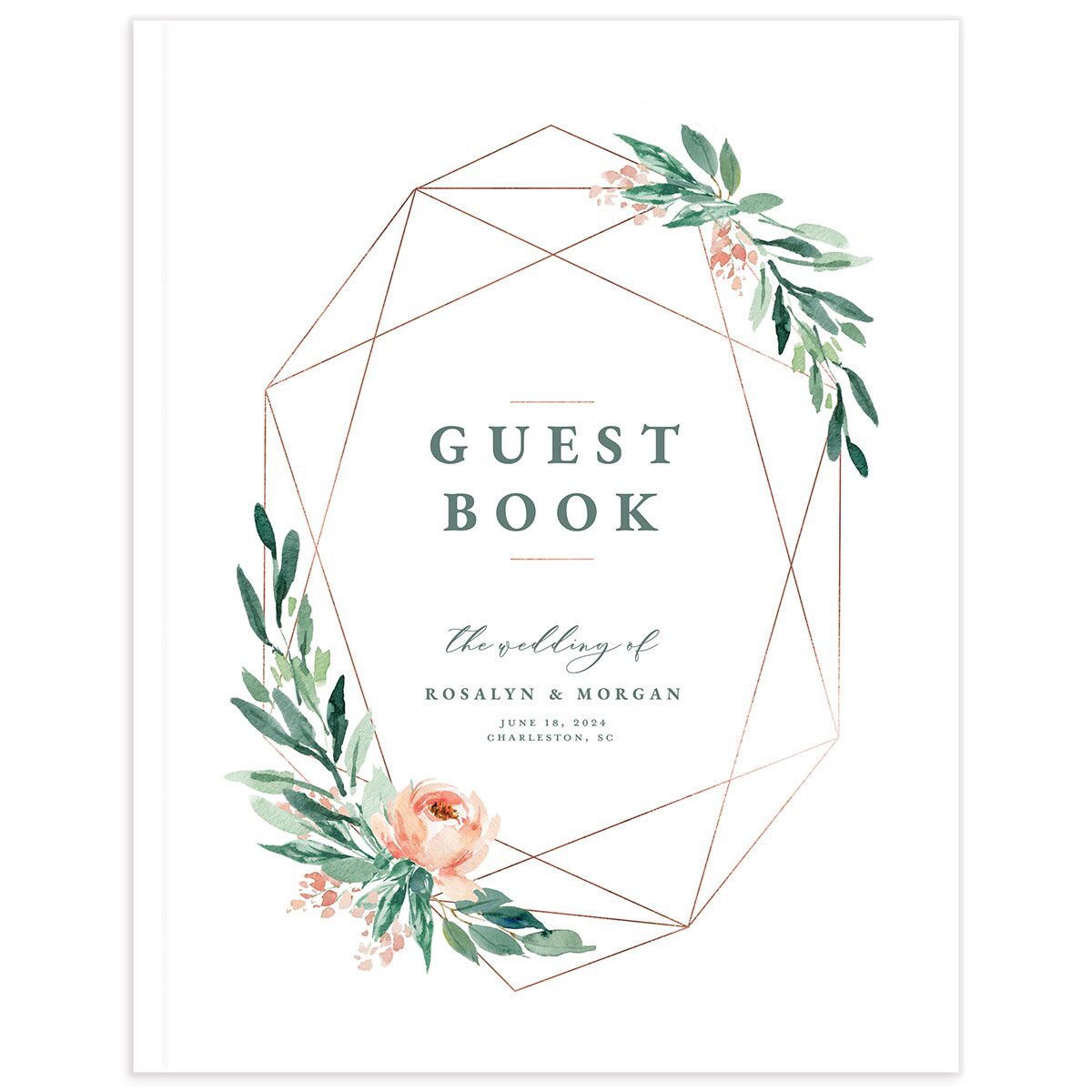 Gilded Botanical Wedding Guest Book