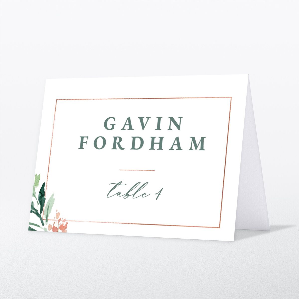 Gilded Botanical Place Cards front