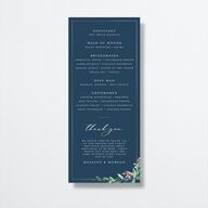 Gilded Botanical Wedding Programs Moody Blue Signature