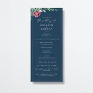 Gilded Botanical Wedding Programs Moody Blue Signature