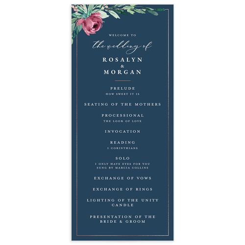 Gilded Botanical Wedding Programs - 