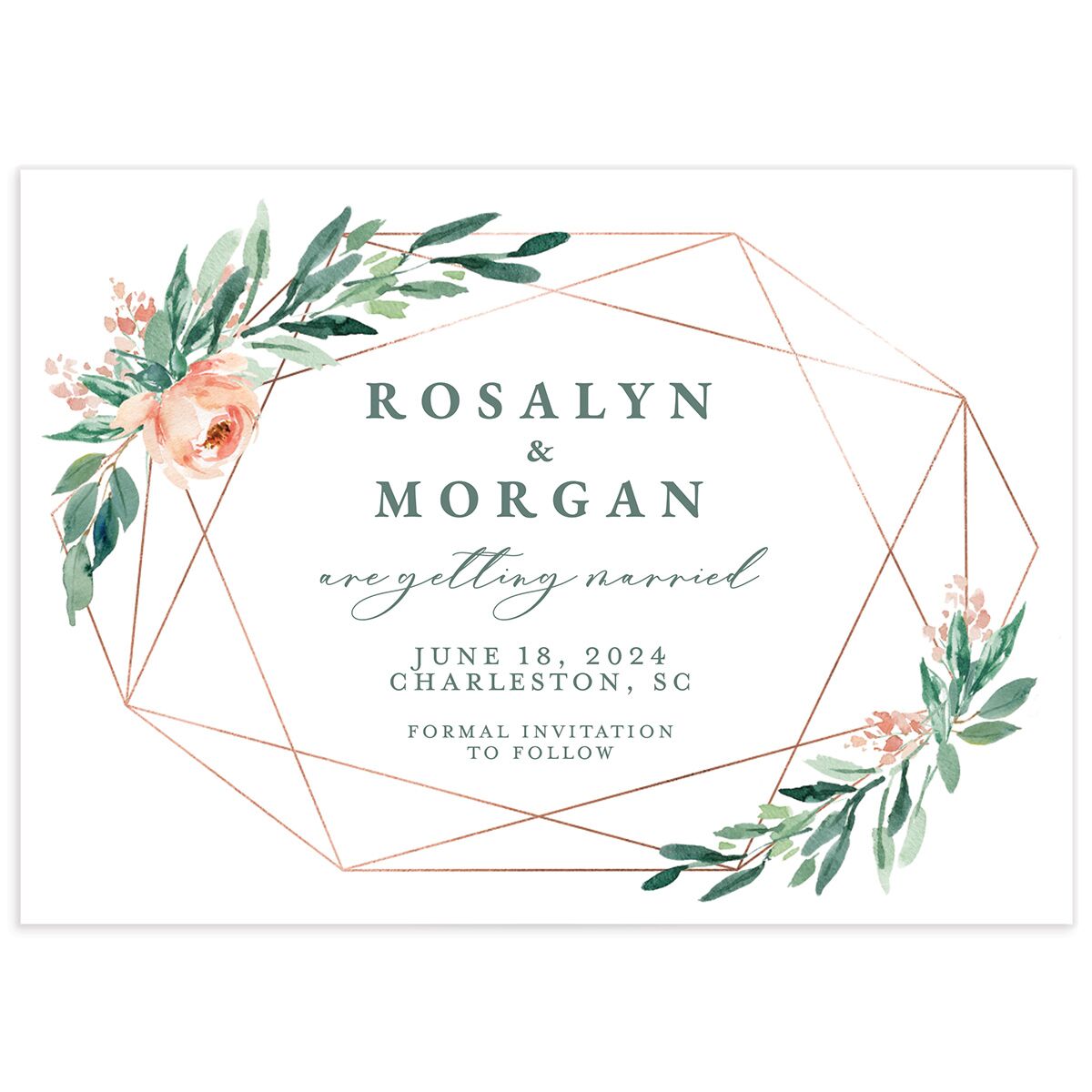 Gilded Botanical Save The Date Cards