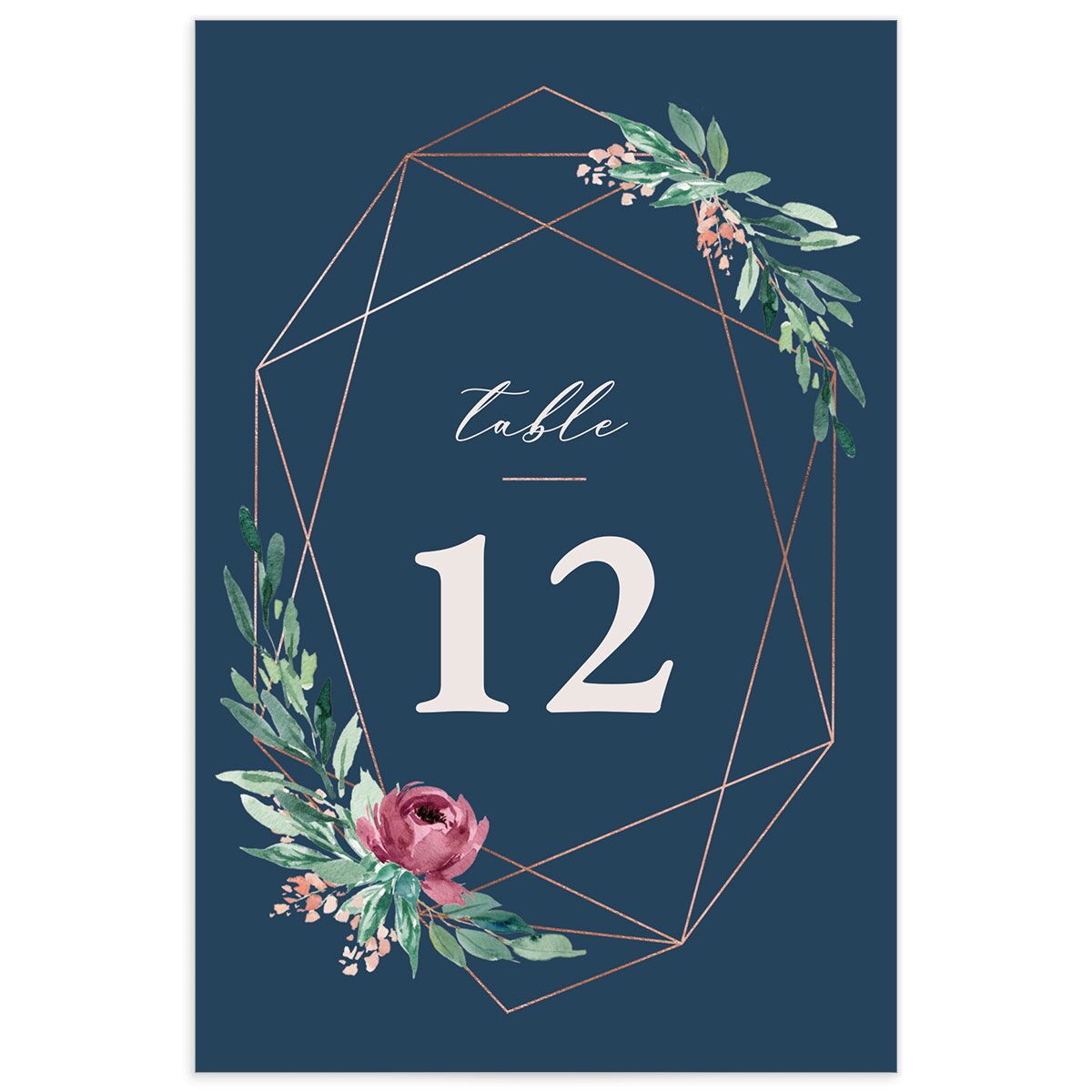 Gilded Botanical Table Numbers Moody Blue Signature