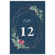 Gilded Botanical Table Numbers Moody Blue Signature