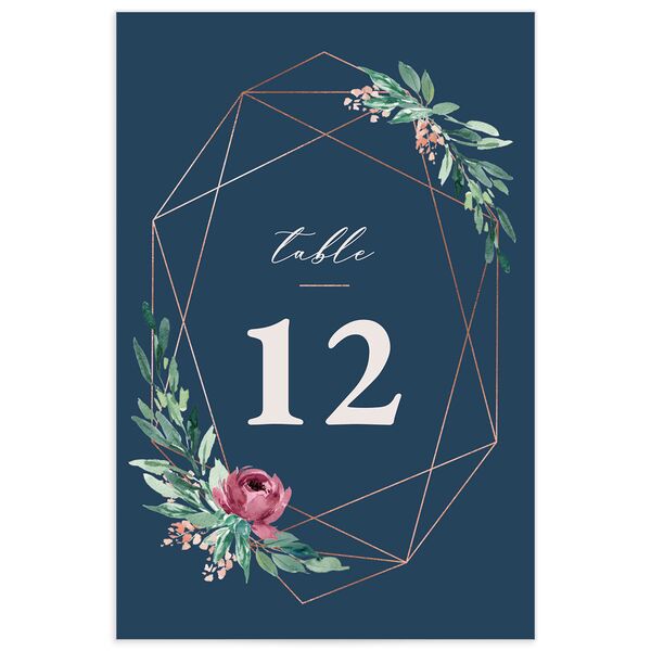 Gilded Botanical Table Numbers Moody Blue Signature