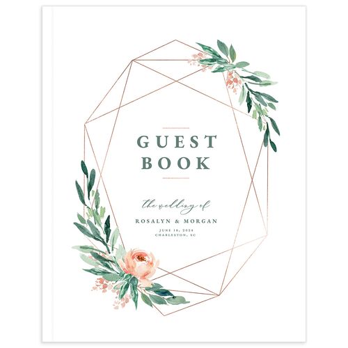 Geometric Floral Wedding Guest Book - 