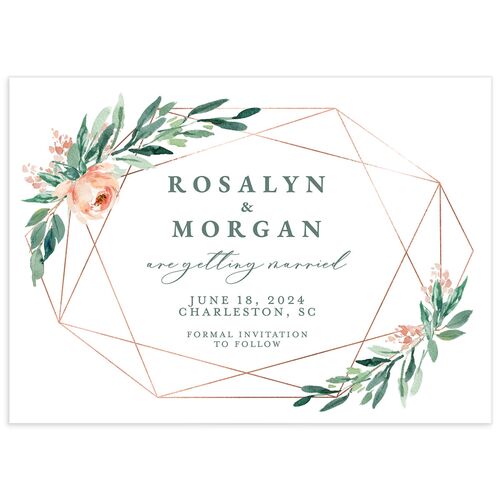 Geometric Floral Save the Date Cards - 