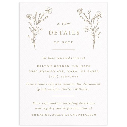 Natural Monogram Wedding Enclosure Cards - 