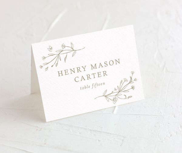 Natural Monogram Place Cards front