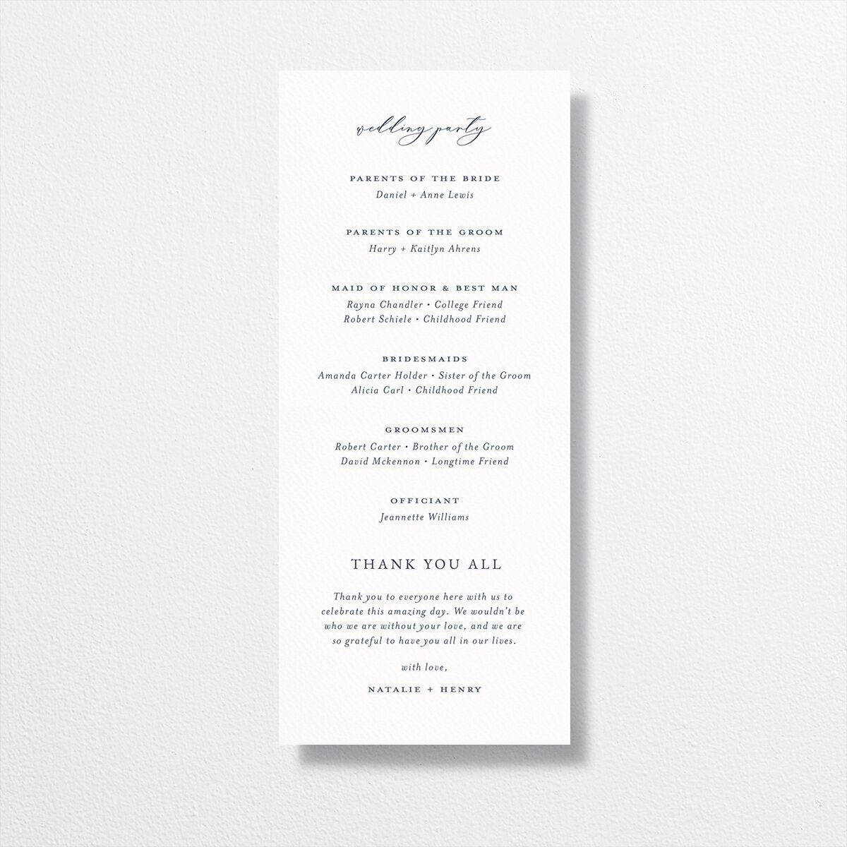 Natural Monogram Wedding Programs Midnight Navy Signature