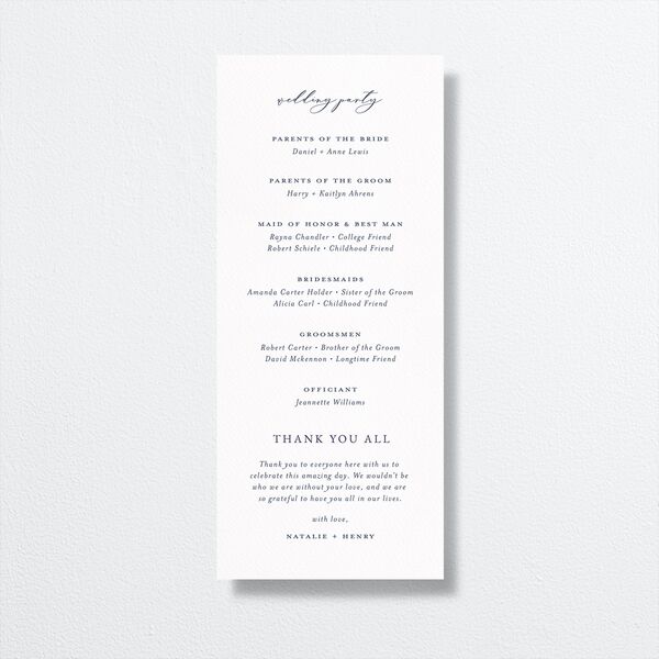 Natural Monogram Wedding Programs Midnight Navy Signature