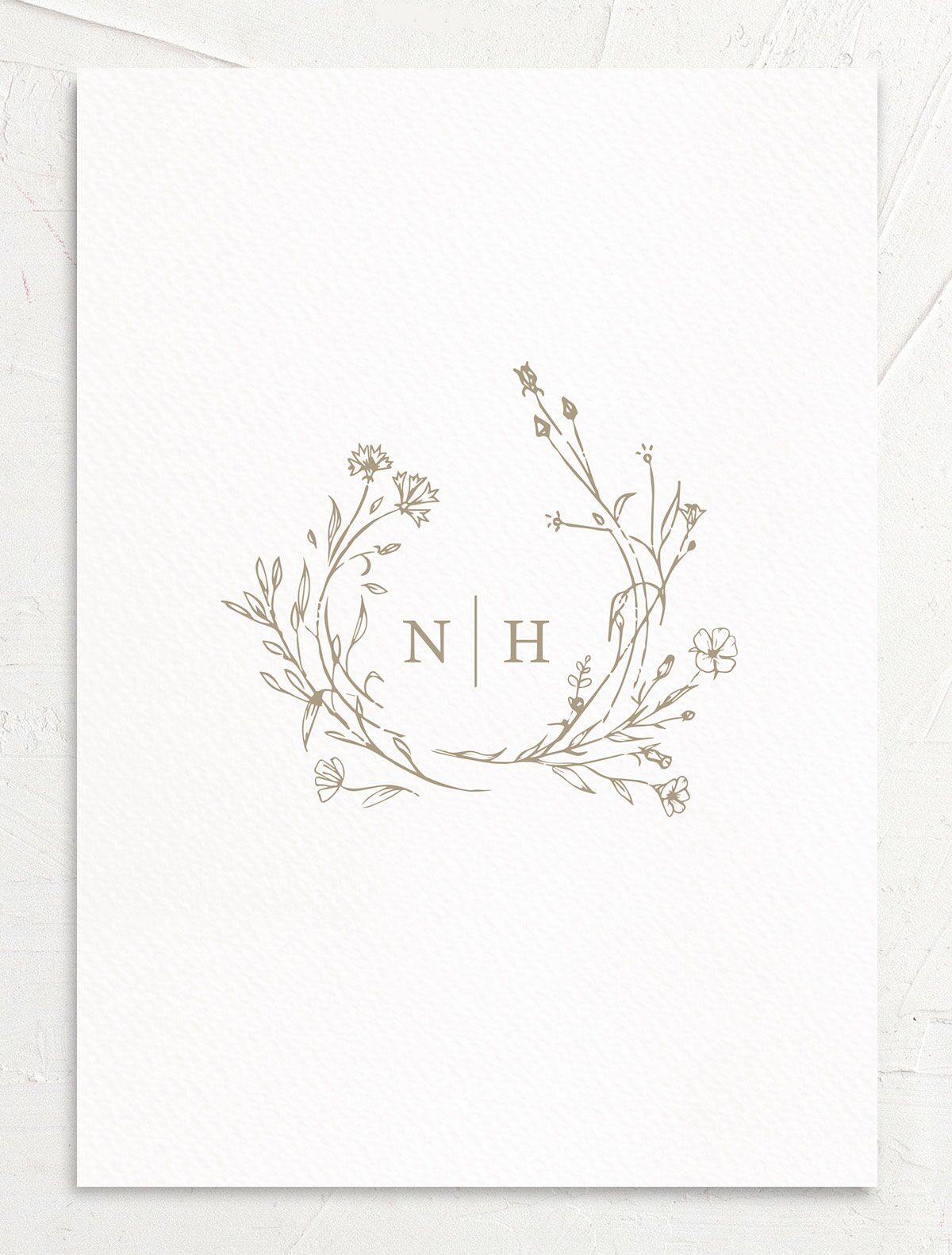 Natural Monogram Rehearsal Dinner Invitations back in brown