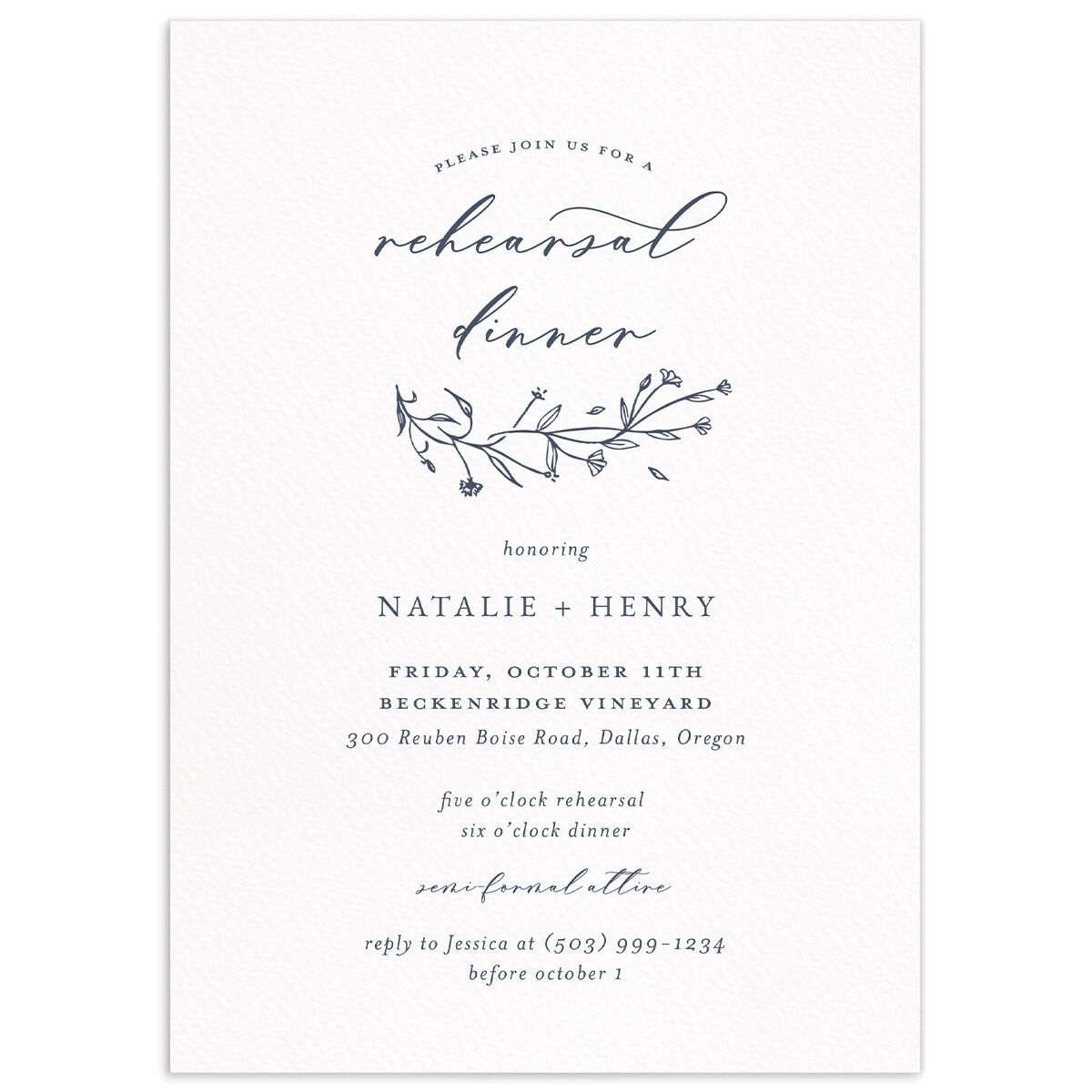 Natural Monogram Rehearsal Dinner Invitations