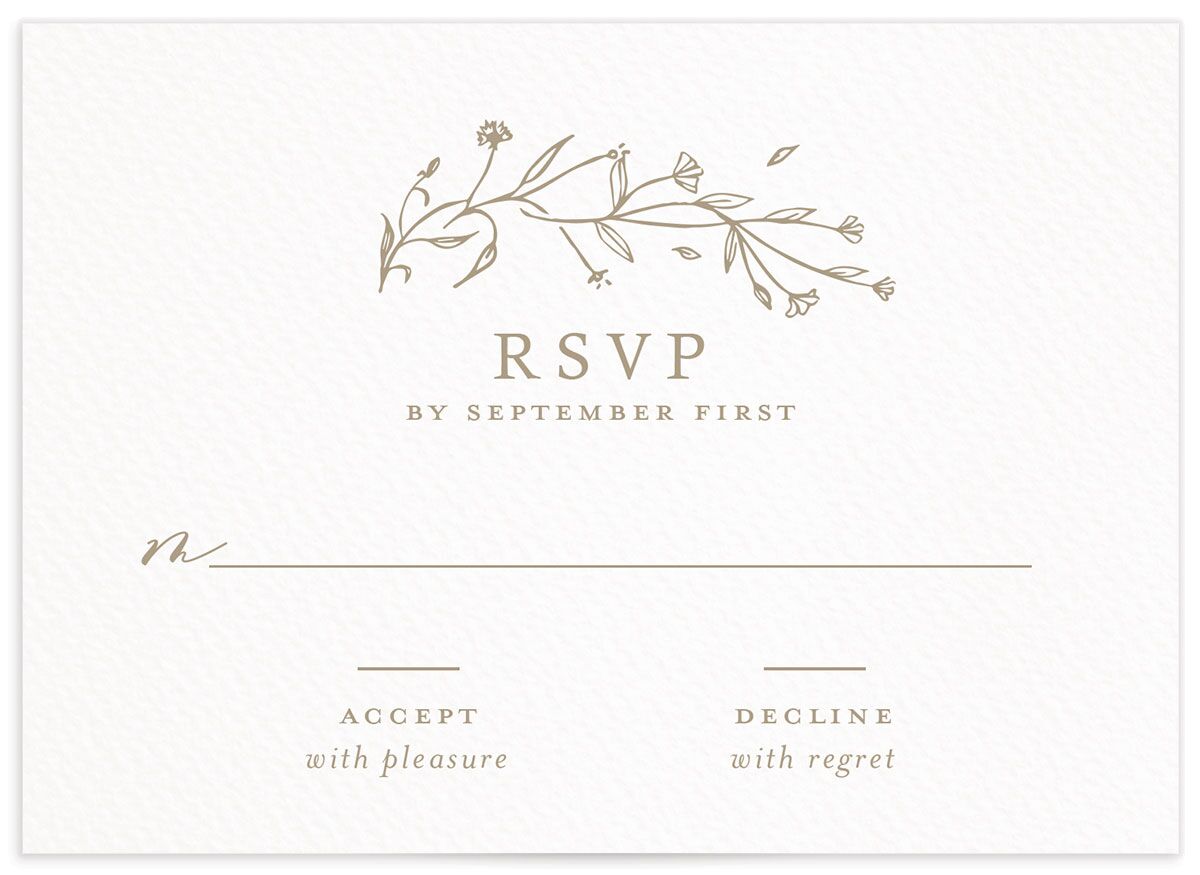Natural Monogram Wedding Response Cards front in brown