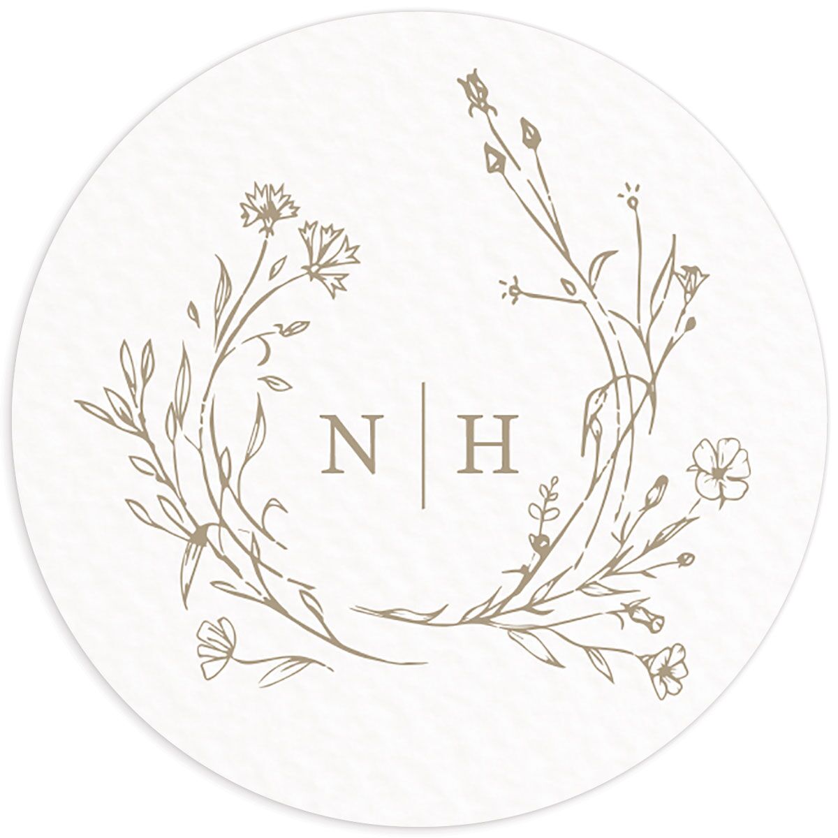 Natural Monogram Wedding Stickers
