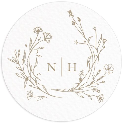 Natural Monogram Wedding Stickers - 